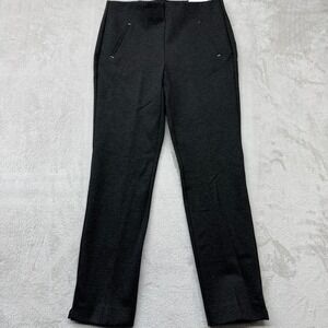Chico's Women's Pants 0 Charcoal Grey So Slimming Juliet Slim Leg Stretch Ponte